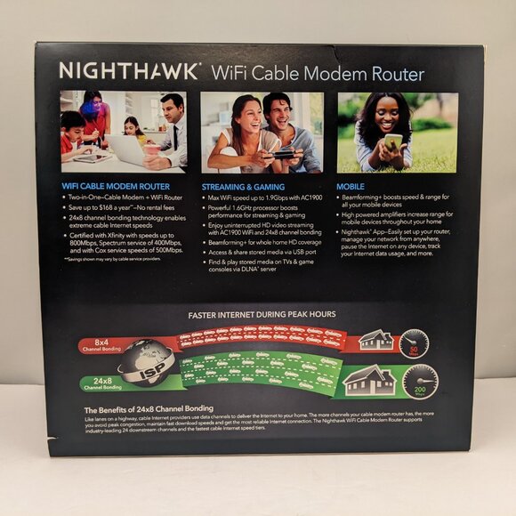 NETGEAR AC1900 Nighthawk DOCSIS 3.0 1.9Gbps Cable Modem + WiFi Router | C7000v2 - Picture 5 of 15